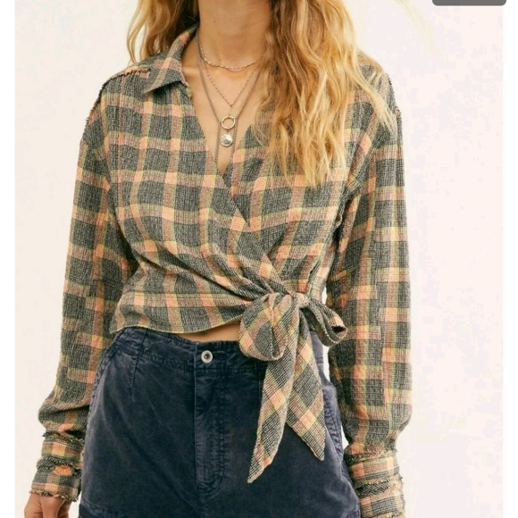 Free People We The Free Running Wild Wrap Top